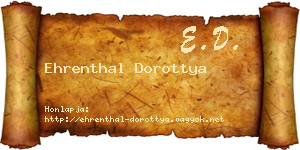 Ehrenthal Dorottya névjegykártya